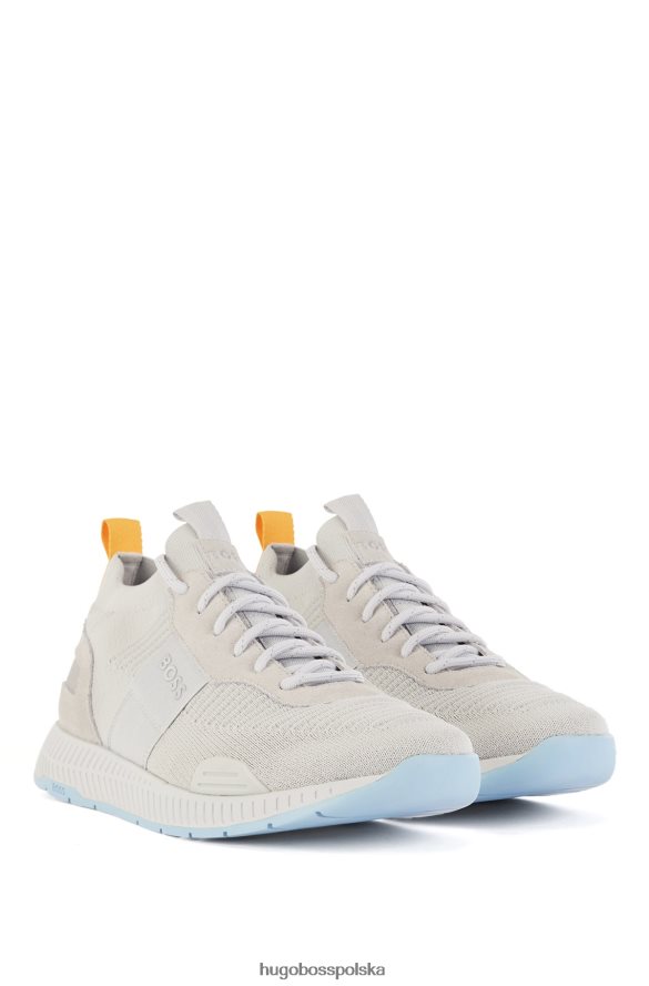 Hugo Boss Skarpetowe buty sportowe z cholewką Repreve Hugo w kolorze jasnoszarym jasnoszary R0X0H64724