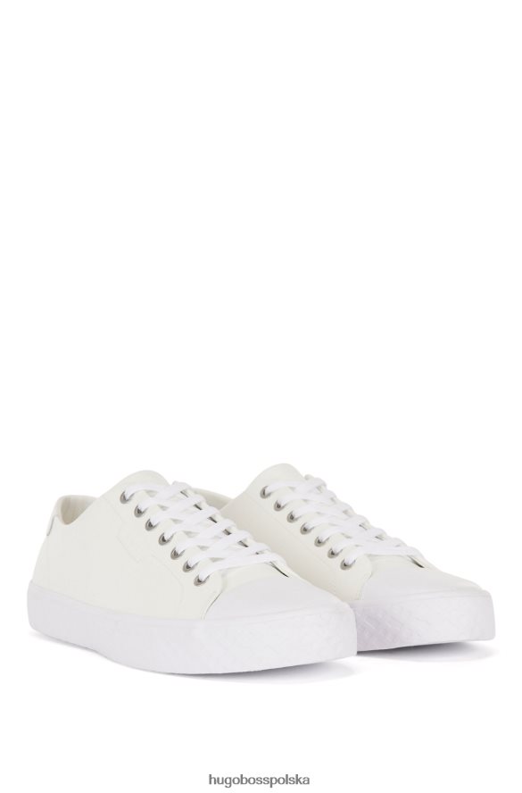 Hugo Boss Sznurowane buty sportowe hugo z materiału technicznego z białą podeszwą zewnętrzną z monogramem biały R0X0H64739