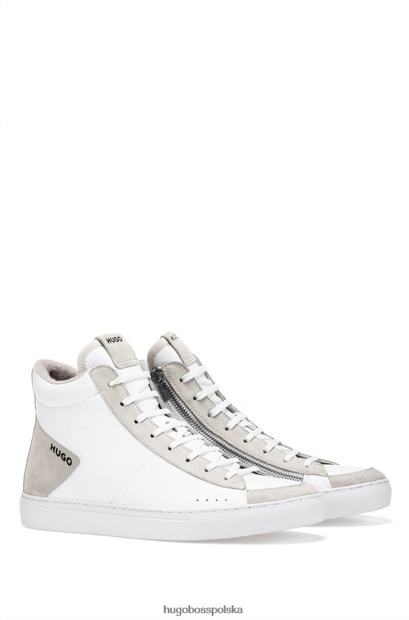 Hugo Boss Wysokie buty sportowe hugo ze skóry i zamszu w kolorze białym biały R0X0H65011