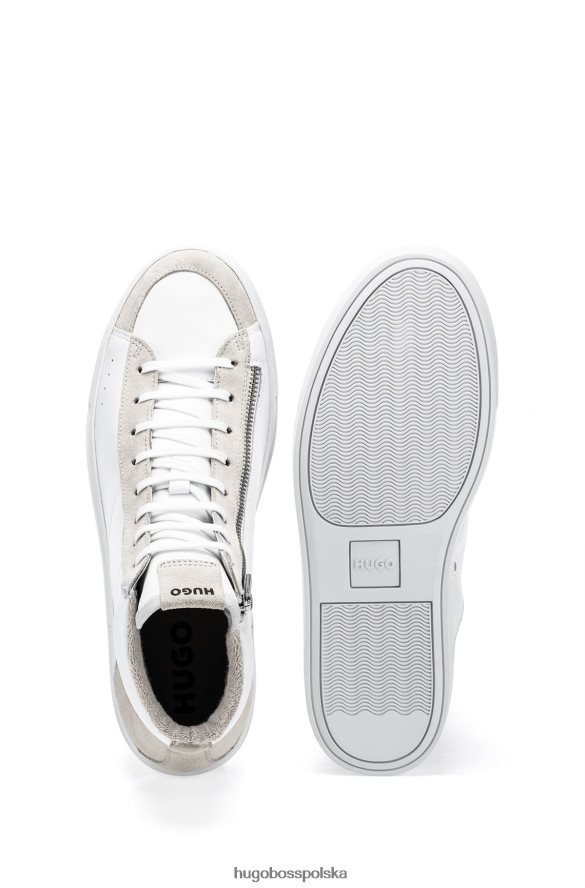 Hugo Boss Wysokie buty sportowe hugo ze skóry i zamszu w kolorze białym biały R0X0H65011