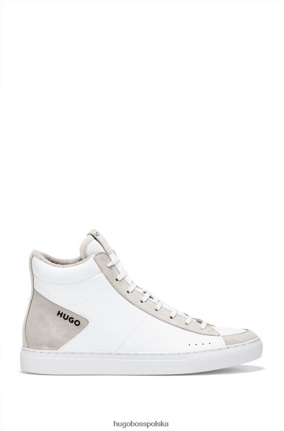 Hugo Boss Wysokie buty sportowe hugo ze skóry i zamszu w kolorze białym biały R0X0H65011