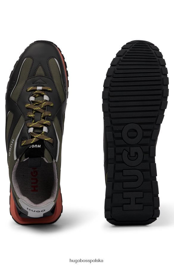 Hugo Boss Wzorzyste sznurowane buty sportowe Hugo z różnych materiałów wzorzyste R0X0H64827
