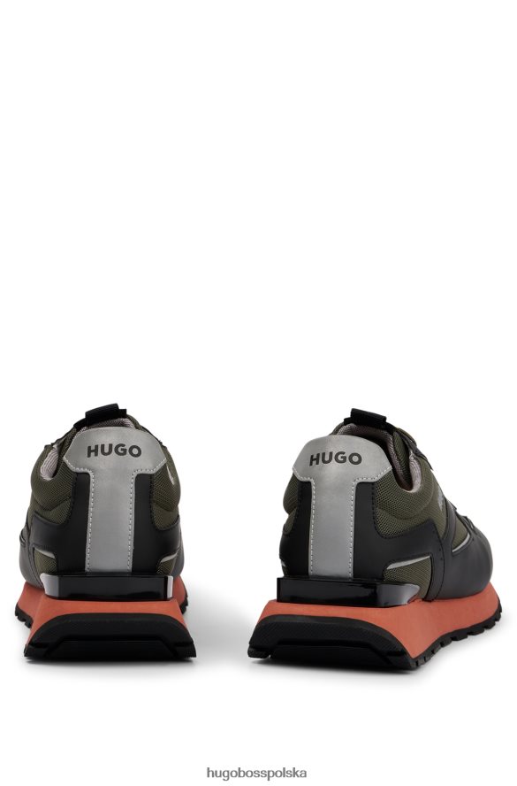 Hugo Boss Wzorzyste sznurowane buty sportowe Hugo z różnych materiałów wzorzyste R0X0H64827