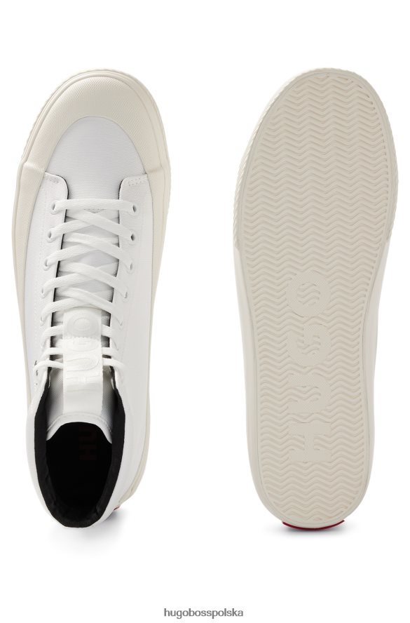 Hugo Boss białe buty sportowe Hugo z wysokimi gumowymi zderzakami i czerwoną metką z logo biały R0X0H64938