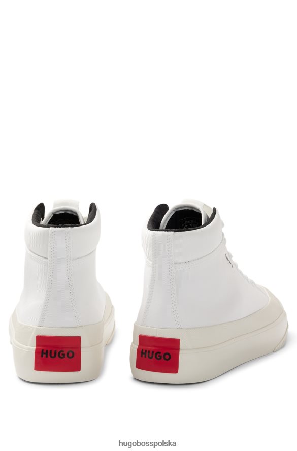 Hugo Boss białe buty sportowe Hugo z wysokimi gumowymi zderzakami i czerwoną metką z logo biały R0X0H64938