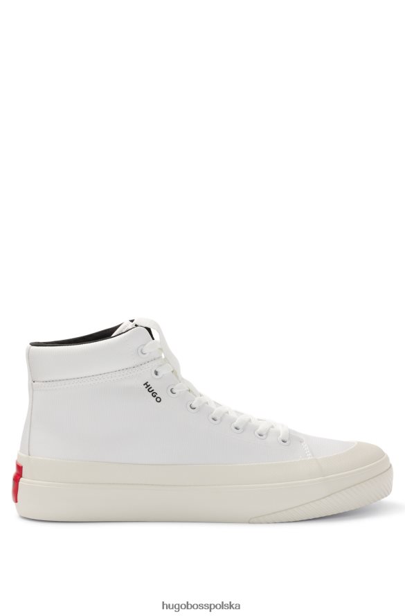 Hugo Boss białe buty sportowe Hugo z wysokimi gumowymi zderzakami i czerwoną metką z logo biały R0X0H64938