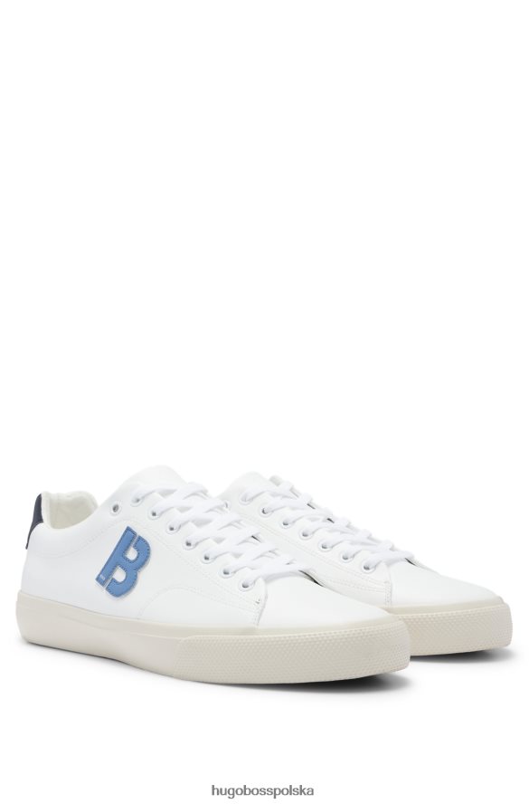 Hugo Boss białe buty sportowe hugo o niskiej cholewce z kontrastowym detalem „b”. biały R0X0H64661