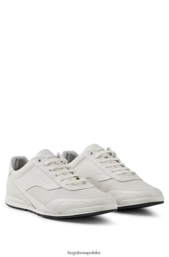 Hugo Boss białe buty sportowe hugo o niskiej cholewce z perforowanej i ziarnistej skóry biały R0X0H64764