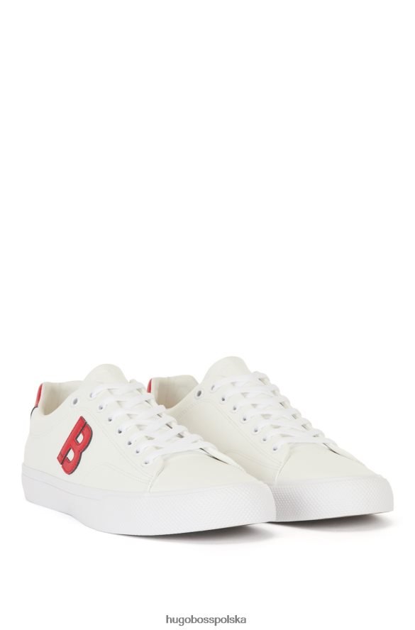 Hugo Boss białe buty sportowe na niskim obcasie z kontrastowym detalem „b” hugo biały R0X0H64665