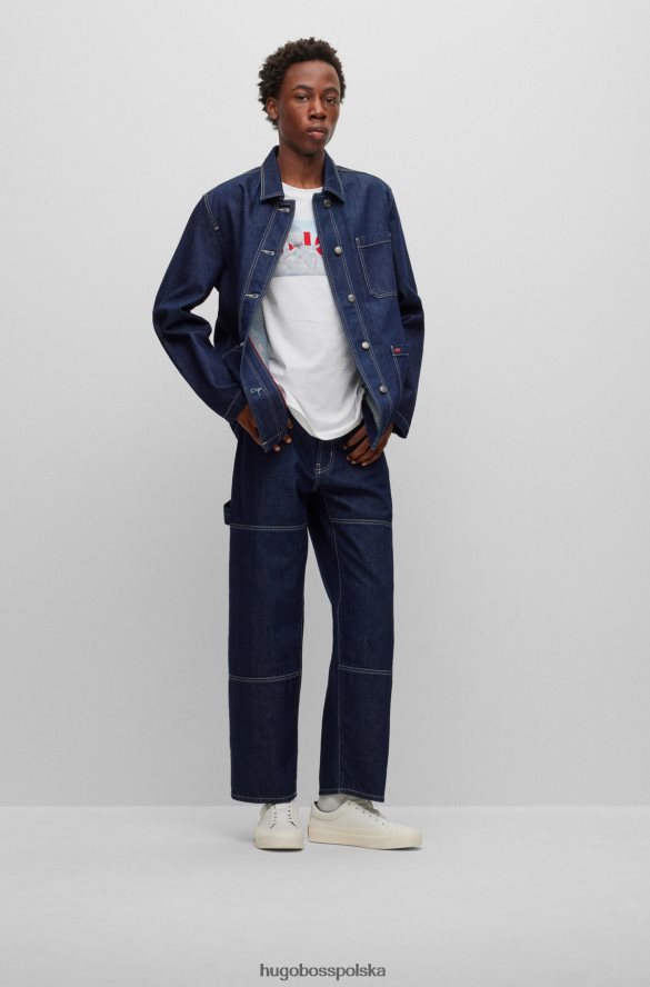 Hugo Boss białe buty sportowe o niskiej cholewce z logo i łączoną skórą hugo biały R0X0H65007