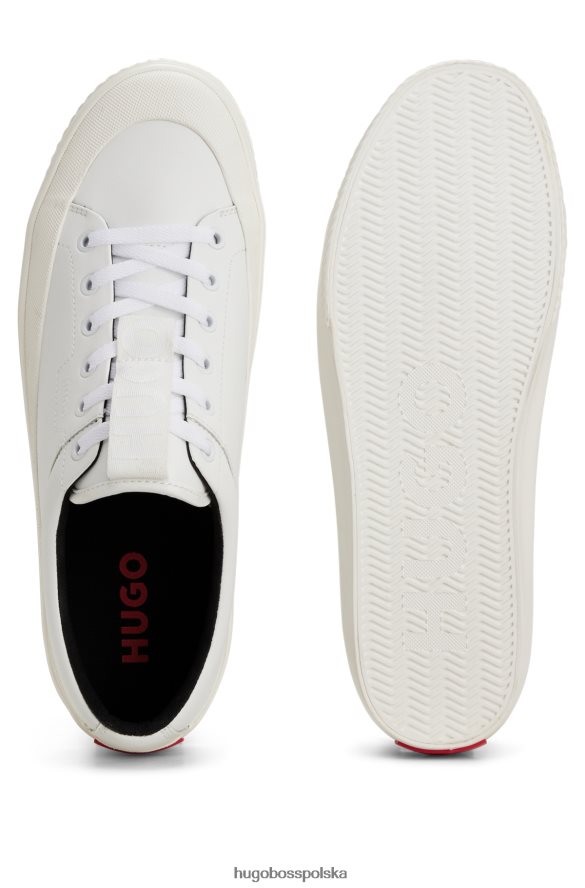 Hugo Boss białe buty sportowe o niskiej cholewce z logo i łączoną skórą hugo biały R0X0H65007