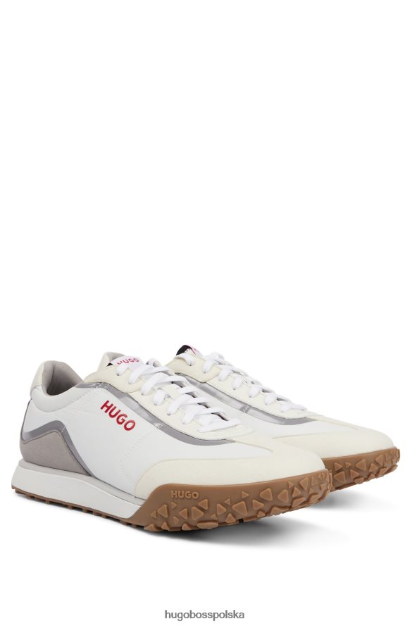Hugo Boss białe buty sportowe o niskiej cholewce ze skrzydełkami z mikrofibry hugo biały R0X0H64830