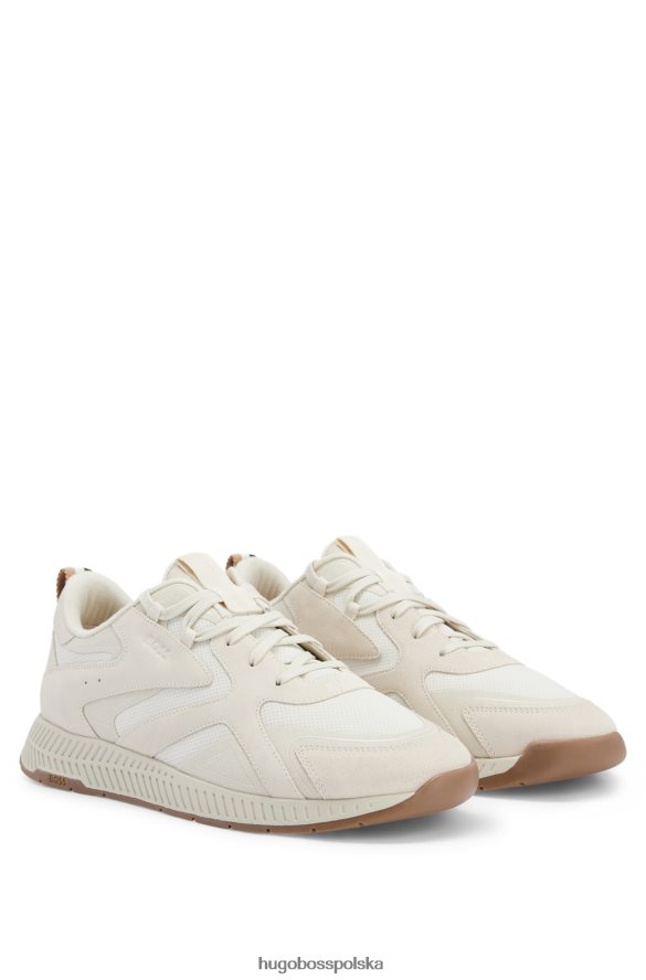 Hugo Boss białe buty sportowe z różnych materiałów z detalami z logo hugo biały R0X0H64671