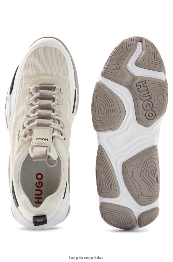 Hugo Boss białe hybrydowe buty sportowe z siateczką i termoutwardzalnymi detalami hugo biały R0X0H64959