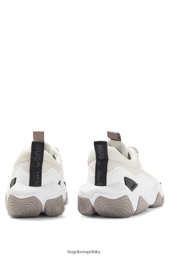 Hugo Boss białe hybrydowe buty sportowe z siateczką i termoutwardzalnymi detalami hugo biały R0X0H64959