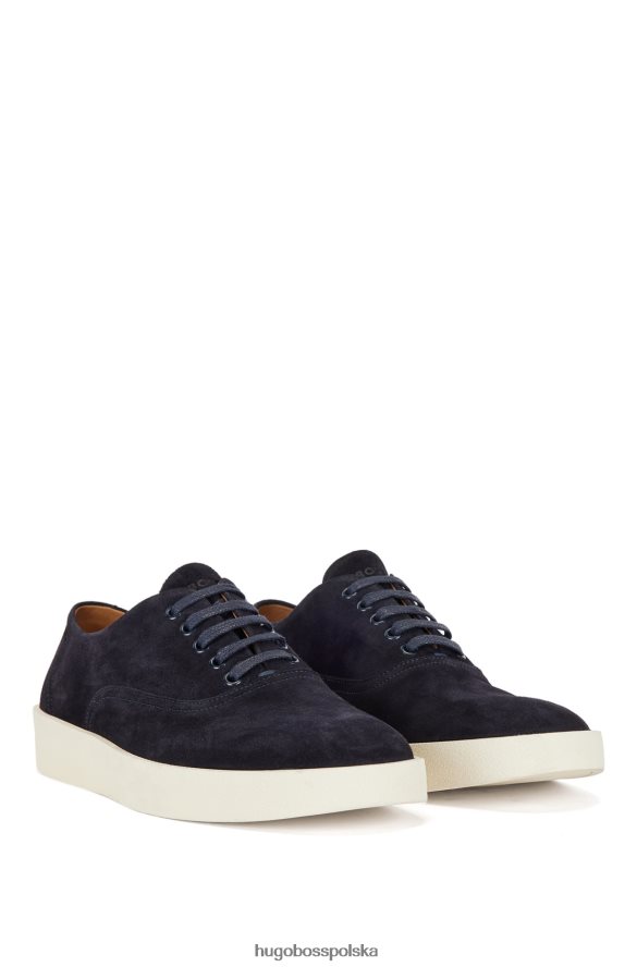 Hugo Boss buty oxford na gumowej podeszwie z zamszową cholewką hugo ciemnoniebieskie ciemny niebieski R0X0H64972