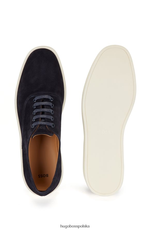 Hugo Boss buty oxford na gumowej podeszwie z zamszową cholewką hugo ciemnoniebieskie ciemny niebieski R0X0H64972