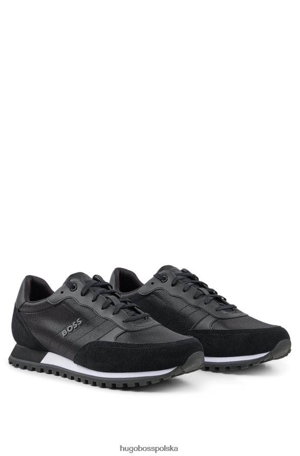 Hugo Boss buty sportowe do biegania z różnych materiałów z wypukłym logo, czarne hugo czarny R0X0H64691