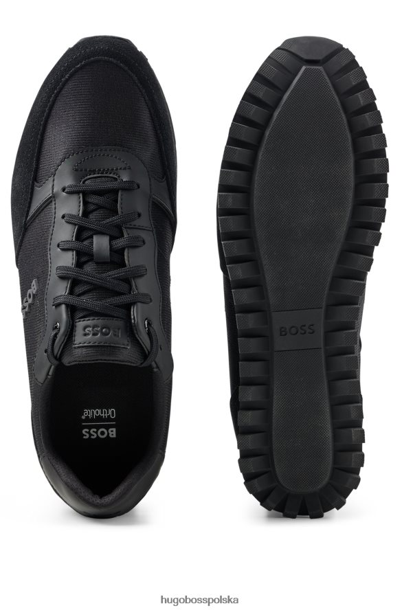 Hugo Boss buty sportowe do biegania z różnych materiałów z wypukłym logo, czarne hugo czarny R0X0H64691