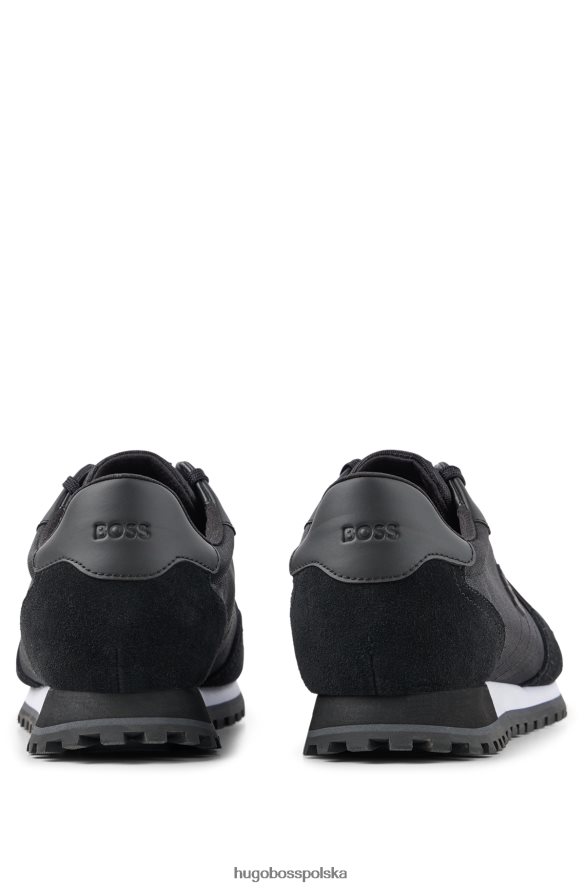Hugo Boss buty sportowe do biegania z różnych materiałów z wypukłym logo, czarne hugo czarny R0X0H64691