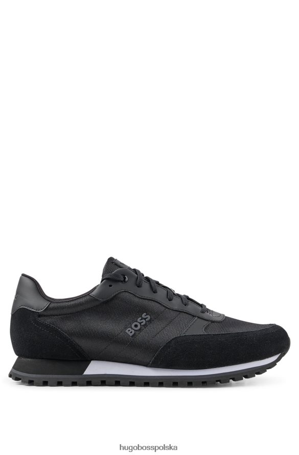 Hugo Boss buty sportowe do biegania z różnych materiałów z wypukłym logo, czarne hugo czarny R0X0H64691