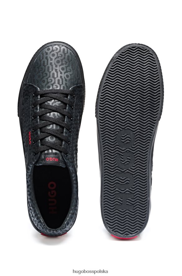 Hugo Boss buty sportowe z nadrukiem logo i markową czerwoną etykietą w kolorze czarnym hugo czarny R0X0H64884