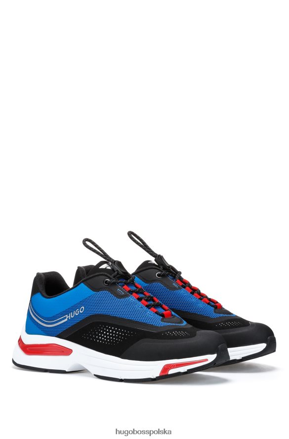 Hugo Boss buty sportowe z różnych materiałów z logo, czarne hugo czarny/biały/niebieski R0X0H64917