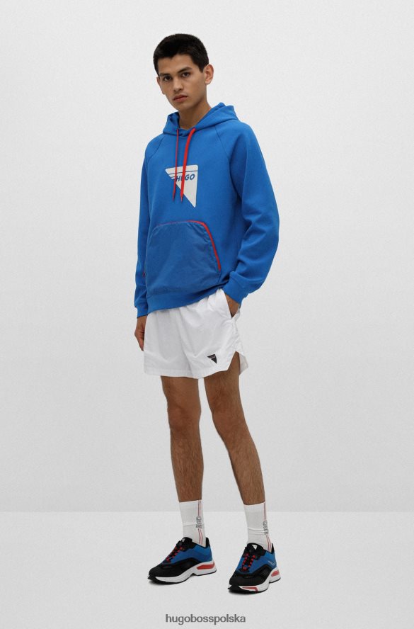 Hugo Boss buty sportowe z różnych materiałów z logo, czarne hugo czarny/biały/niebieski R0X0H64917