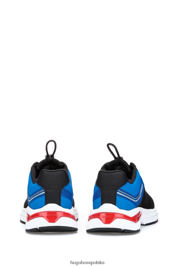 Hugo Boss buty sportowe z różnych materiałów z logo, czarne hugo czarny/biały/niebieski R0X0H64917