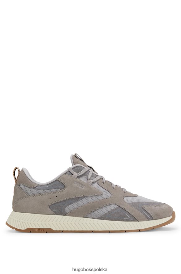 Hugo Boss buty sportowe z różnych materiałów z logo, szare hugo szary R0X0H64670