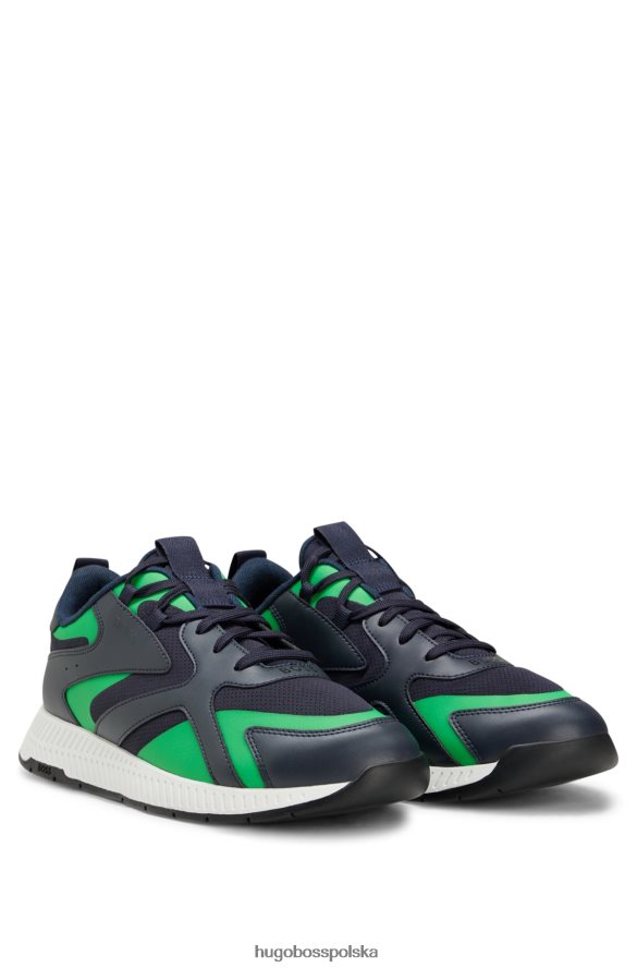 Hugo Boss buty sportowe z różnych materiałów z termoutwardzalnymi detalami we wzór hugo wzorzyste R0X0H64845