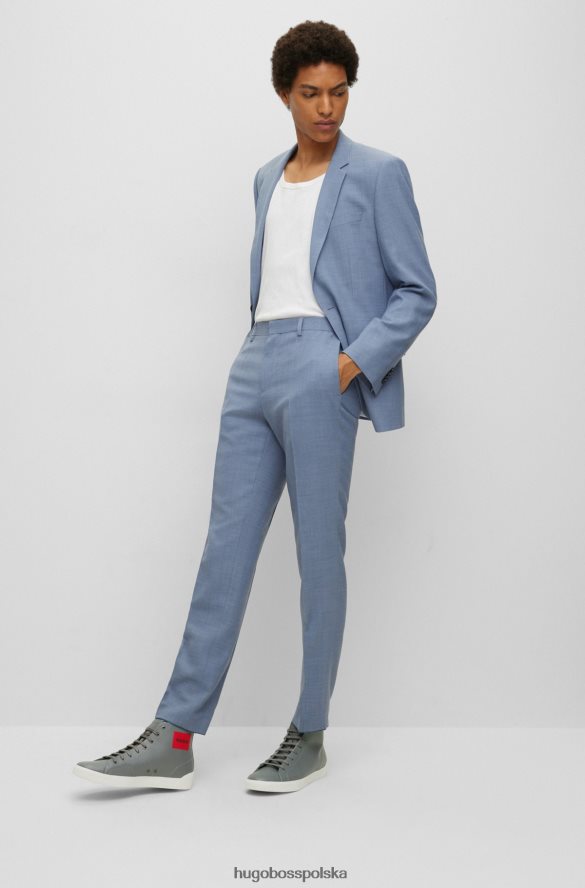 Hugo Boss buty sportowe ze skóry ziarnistej z czerwoną metką z logo, szare hugo szary R0X0H64761