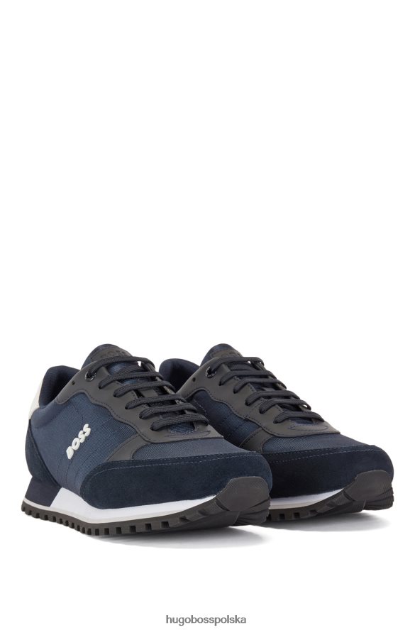 Hugo Boss ciemnoniebieskie buty do biegania hugo z różnych materiałów z wypukłym logo ciemny niebieski R0X0H64689