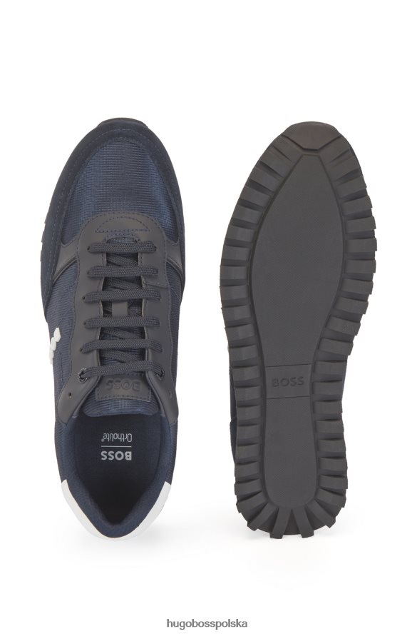 Hugo Boss ciemnoniebieskie buty do biegania hugo z różnych materiałów z wypukłym logo ciemny niebieski R0X0H64689