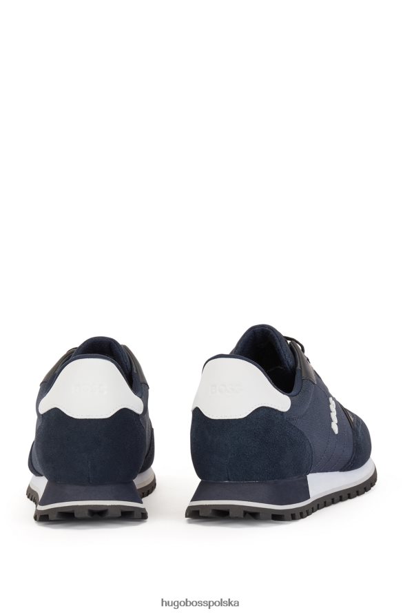 Hugo Boss ciemnoniebieskie buty do biegania hugo z różnych materiałów z wypukłym logo ciemny niebieski R0X0H64689