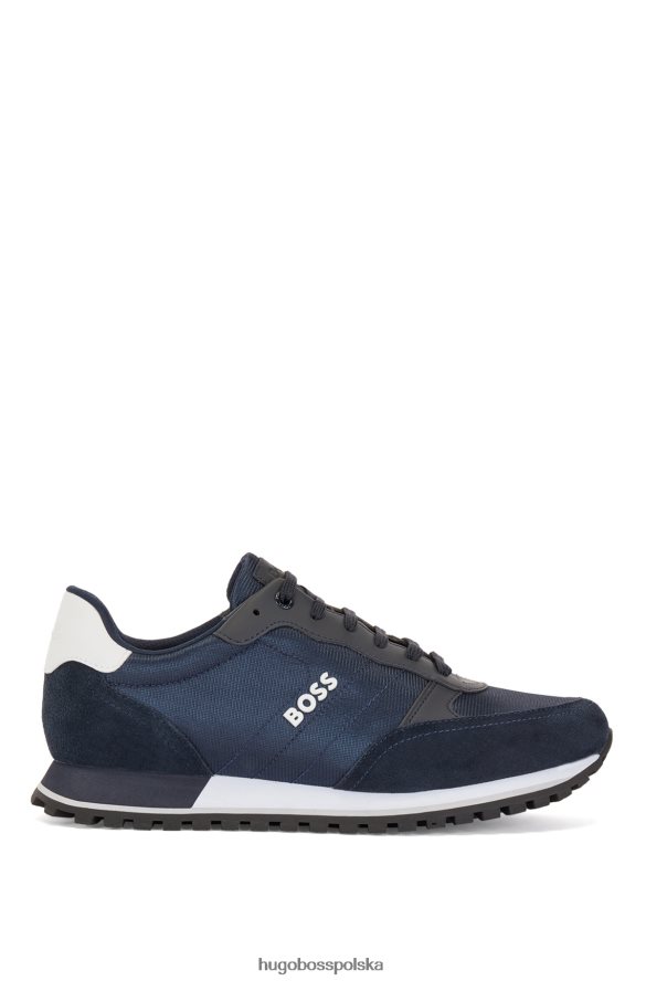Hugo Boss ciemnoniebieskie buty do biegania hugo z różnych materiałów z wypukłym logo ciemny niebieski R0X0H64689