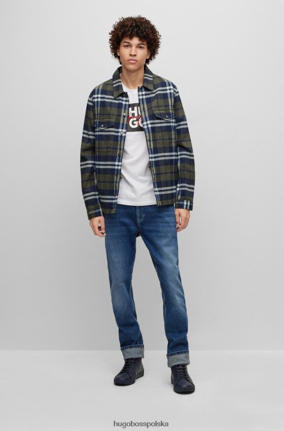 Hugo Boss ciemnoniebieskie buty sportowe hugo ze skóry ziarnistej z czerwoną metką z logo ciemny niebieski R0X0H64758