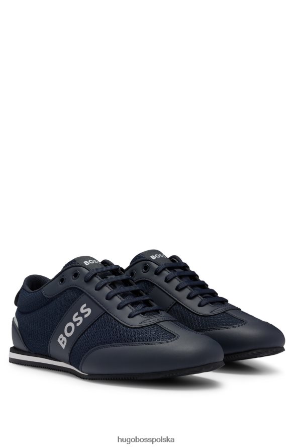 Hugo Boss ciemnoniebieskie buty sportowe marki hugo z siateczkowymi i gumowanymi panelami ciemny niebieski R0X0H64731
