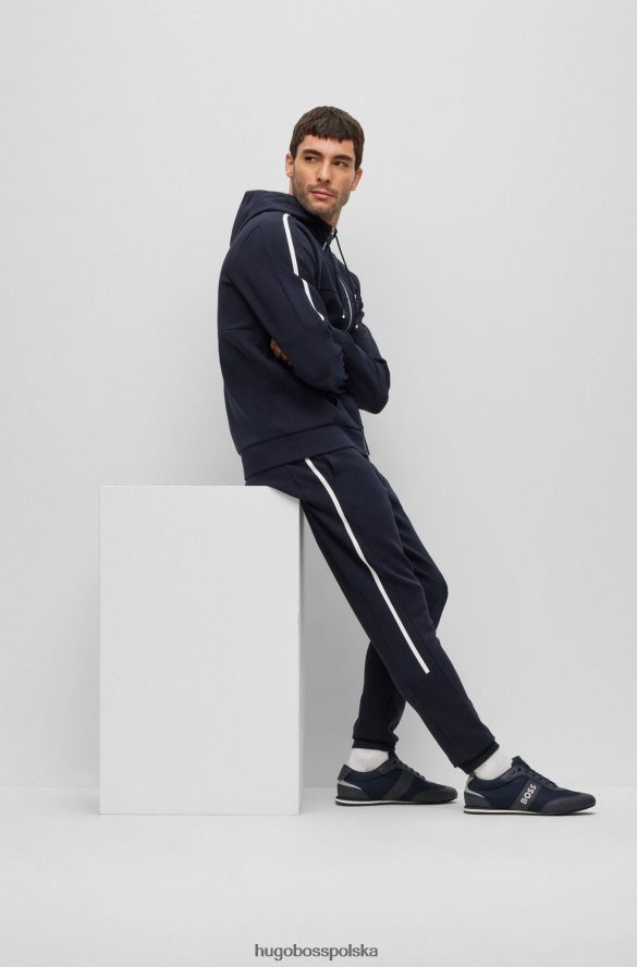 Hugo Boss ciemnoniebieskie buty sportowe marki hugo z siateczkowymi i gumowanymi panelami ciemny niebieski R0X0H64731