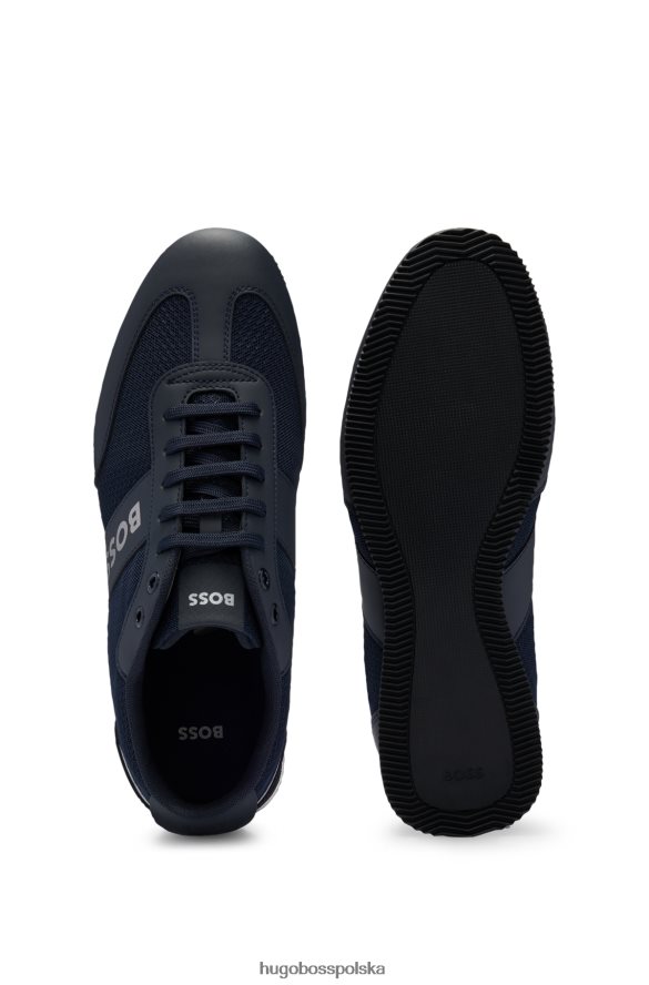 Hugo Boss ciemnoniebieskie buty sportowe marki hugo z siateczkowymi i gumowanymi panelami ciemny niebieski R0X0H64731