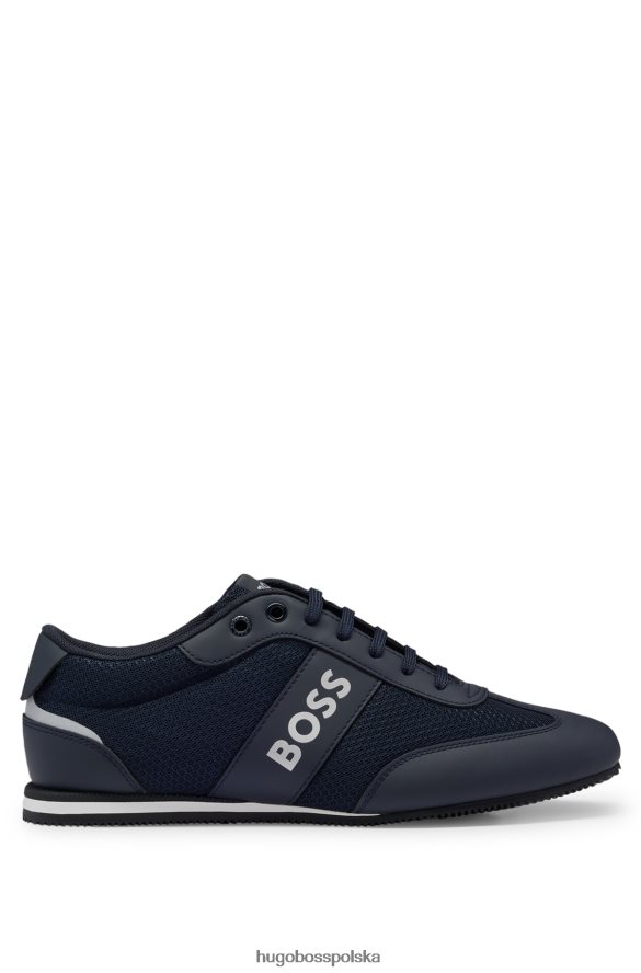 Hugo Boss ciemnoniebieskie buty sportowe marki hugo z siateczkowymi i gumowanymi panelami ciemny niebieski R0X0H64731