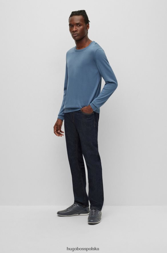 Hugo Boss ciemnoniebieskie buty sportowe typu hugo z perforowaną i ziarnistą skórą ciemny niebieski R0X0H64762