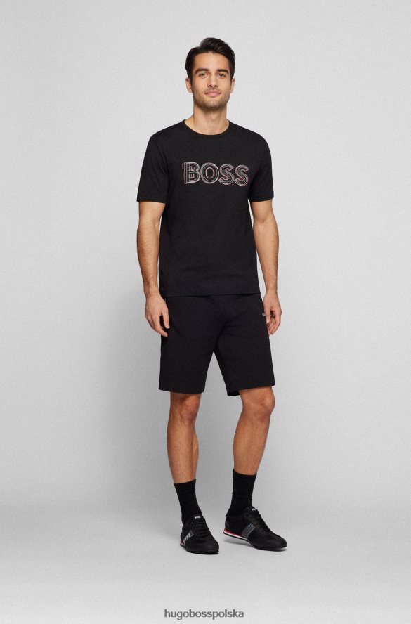 Hugo Boss ciemnoszare buty sportowe z różnych materiałów z sezonowym paskiem z logo hugo ciemno szary R0X0H64949