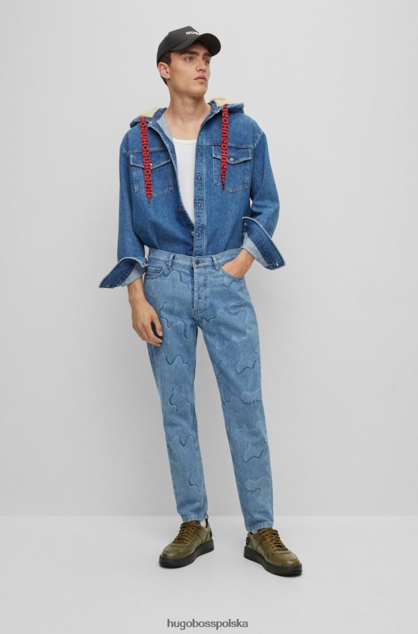 Hugo Boss ciemnozielone buty sportowe hugo ze sztucznej skóry z kamuflażowym nadrukiem i logo ciemnozielony R0X0H64900