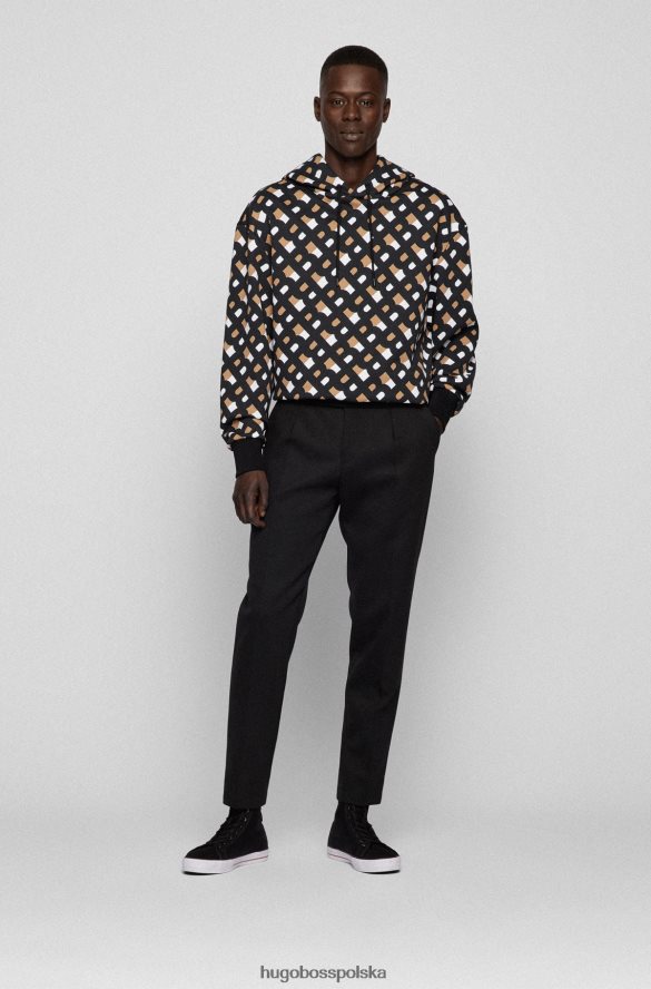 Hugo Boss czarne, bawełniane buty sportowe hugo z logo b czarny R0X0H64894