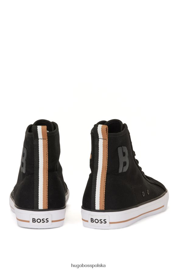 Hugo Boss czarne, bawełniane buty sportowe hugo z logo b czarny R0X0H64894