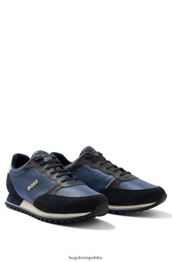 Hugo Boss czarne buty do biegania Hugo z różnych materiałów z wypukłym logo czarno-niebieski R0X0H64688