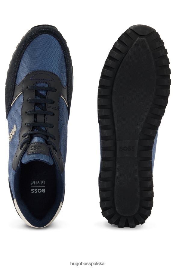 Hugo Boss czarne buty do biegania Hugo z różnych materiałów z wypukłym logo czarno-niebieski R0X0H64688