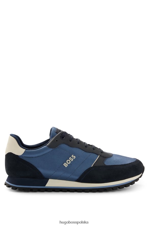 Hugo Boss czarne buty do biegania Hugo z różnych materiałów z wypukłym logo czarno-niebieski R0X0H64688