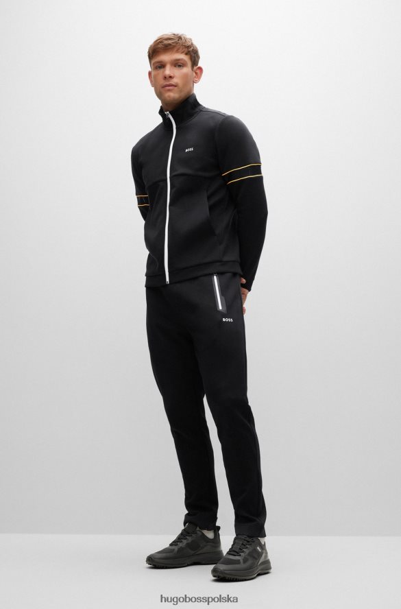 Hugo Boss czarne buty golfowe hugo z mieszanego materiału z gumowaną podeszwą czarny R0X0H64980